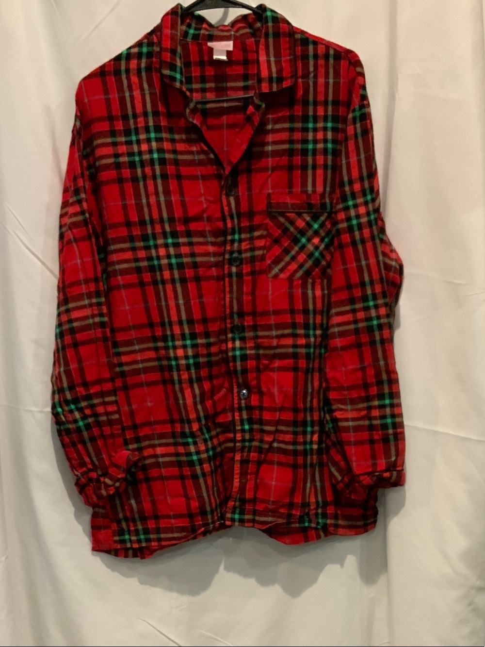 Wondershop Red Plaid Button-Down Shirt with Green and Black Accents